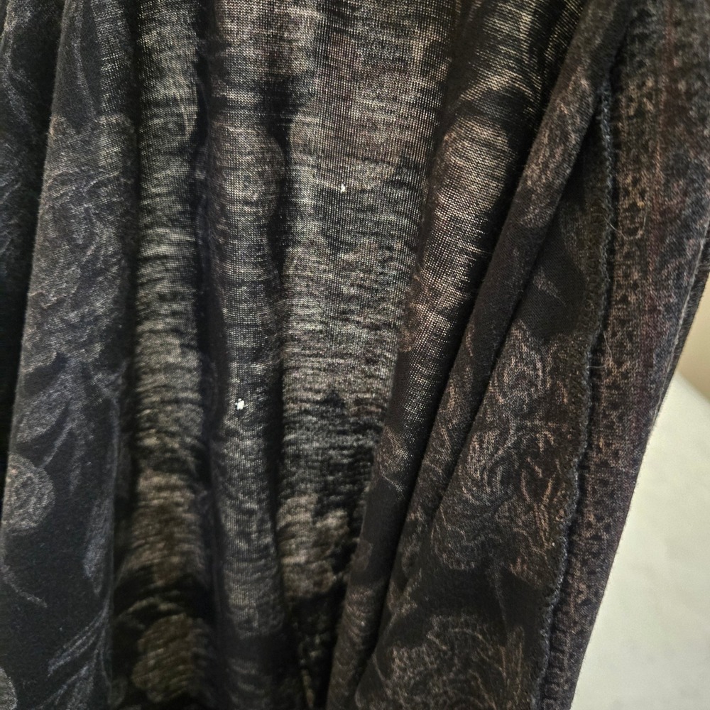 Lucky Brand Womens 3X Floral Henley Tunic Top 3/4 Sleeve Black Boho Viscose‎ - Picture 14 of 16